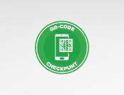 QR code checkpunt sticker rond - Formaat (bxh): 30 cm rond, Toepassing: Mat laminaat voor op het glas of tegen de wand, Variant: Green