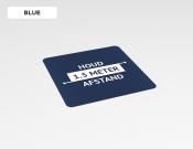 Houd 1.5 meter afstand sticker 40x40cm - Variant: Blue