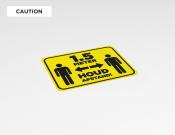 Houd 1.5 meter afstand sticker 40x30cm - Variant: Caution