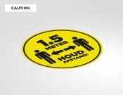 Houd 1.5 meter afstand sticker ⌀40cm - Variant: Caution
