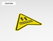 Volg route (speer) sticker 25x30cm - Variant: Caution