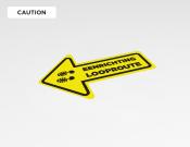 Volg route (pijl links) sticker 20x30cm  - Variant: Caution