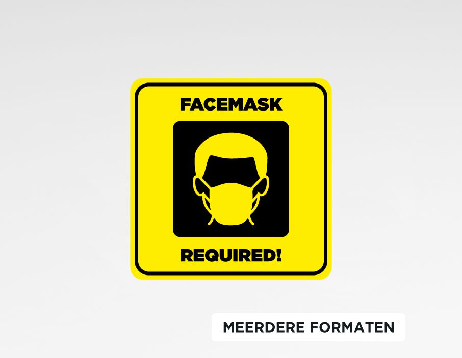 required facemask sticker vierkant